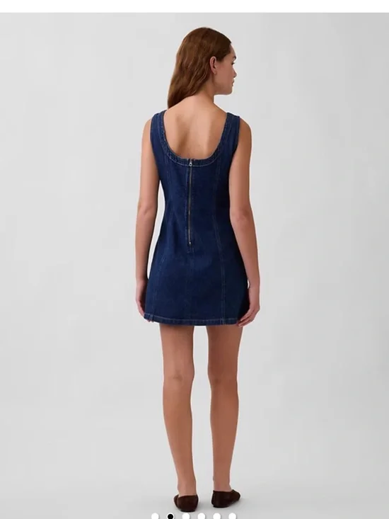 Gap denim boatneck mini dress - Picture 2 of 6